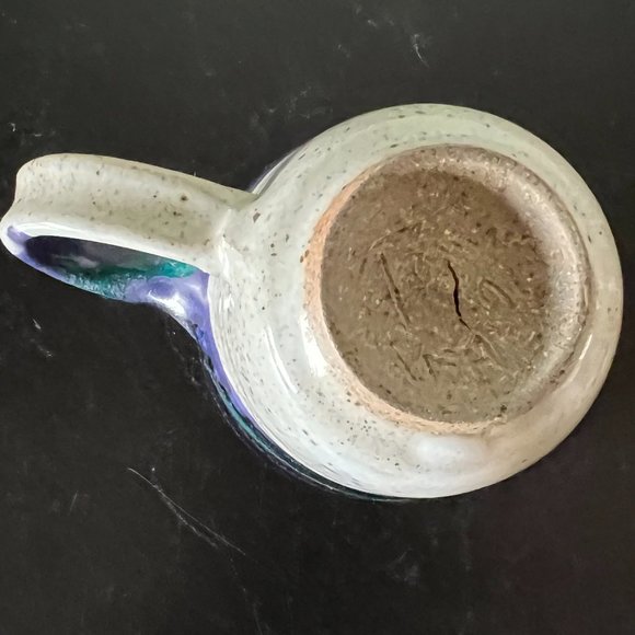 Handcrafted Multi Colored Glazed Pottery Mug ~ Artist Signed - Picture 6 of 8